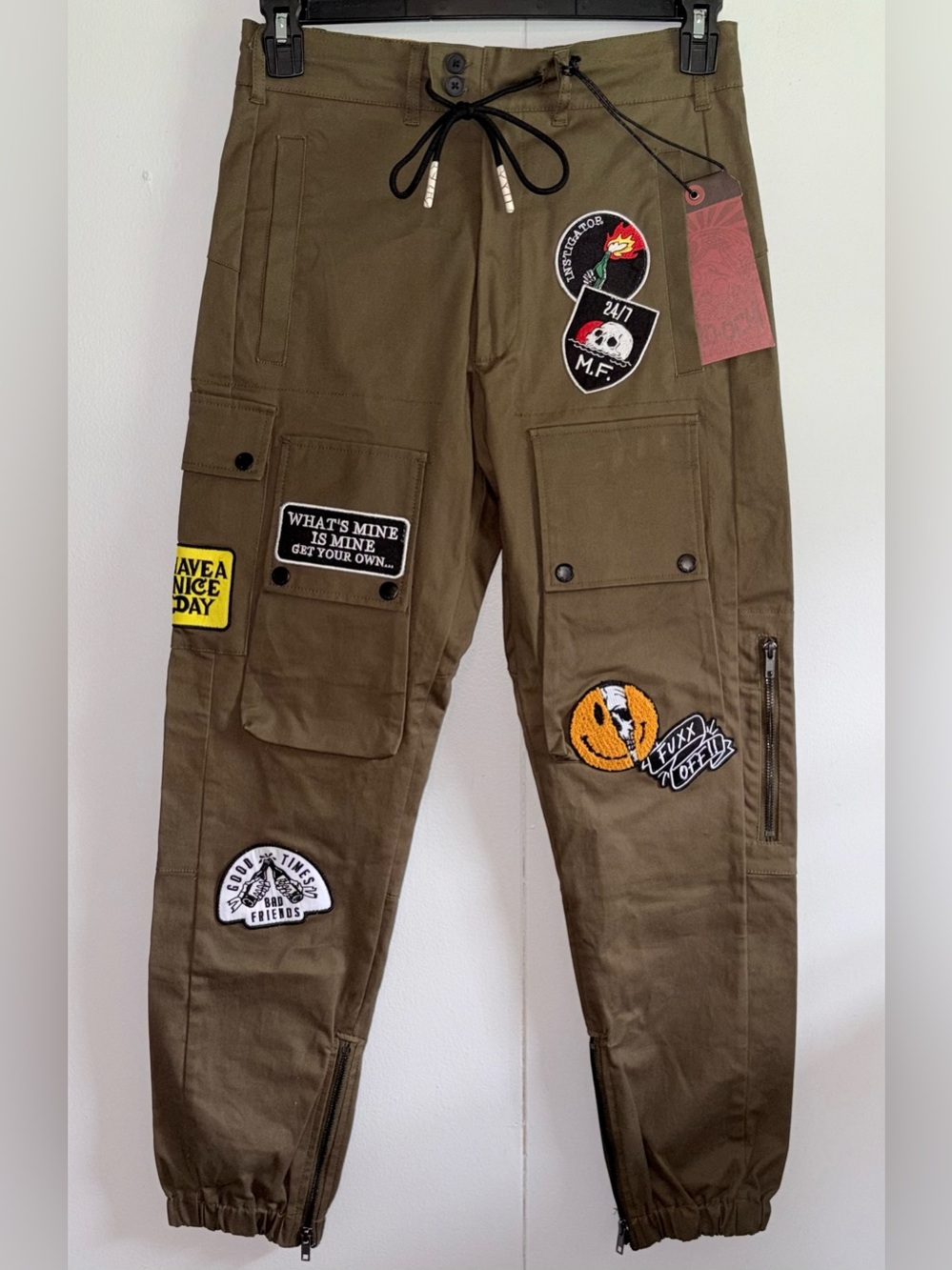 Iro-Ochi Koshiki Field Pants Olive Cargo Jogger Utility Streetwear Mens 30 NWT